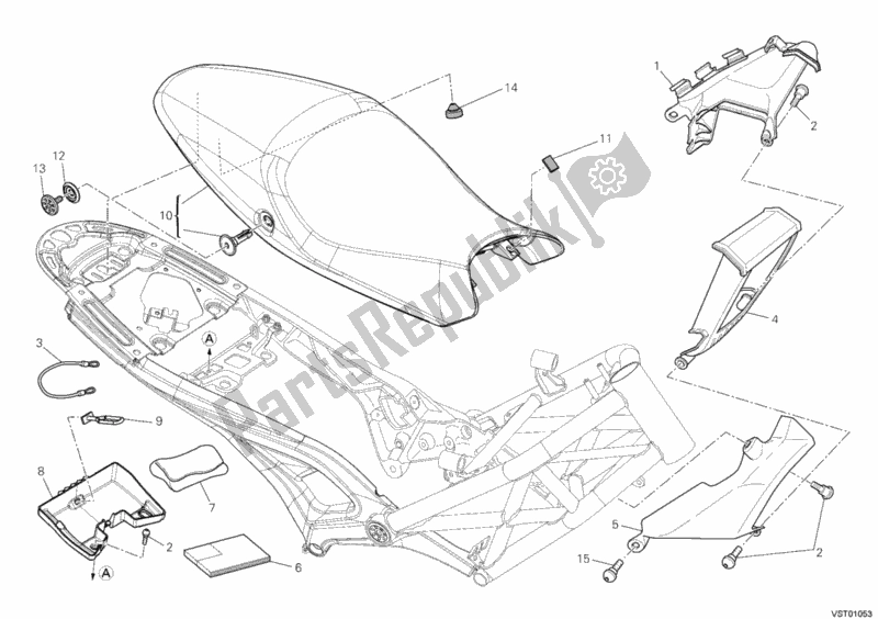 Alle onderdelen voor de Stoel van de Ducati Monster 795-Thai 2012